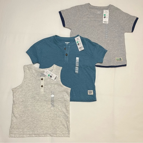 👕 NWT 3-Pack Shirt Bundle | 24M Baby Boy | OshKosh B'gosh & Carter's - Picture 1 of 4